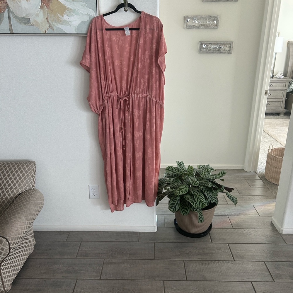 Pink cardigan with Drawstring Waist